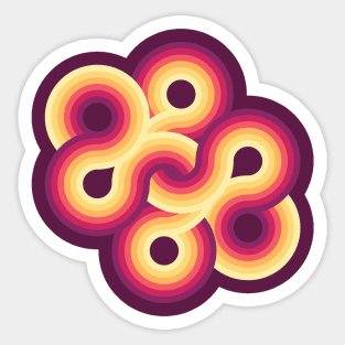 Pink Gradient Retro Circles Sticker